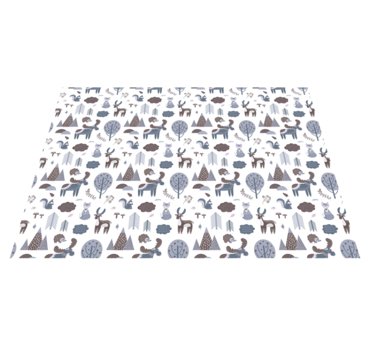 Animal vinyl carpet nordic grey creatures - TenStickers