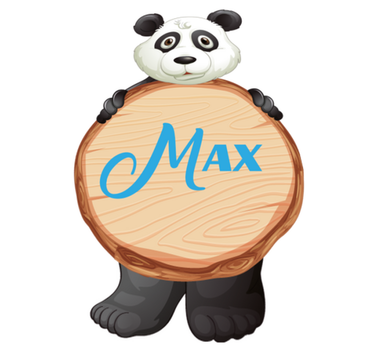 Panda with name animal vinyl carpet - TenStickers