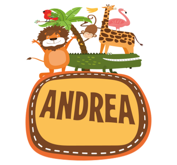 Animal vinyl carpet jungle tree animals with names - TenStickers