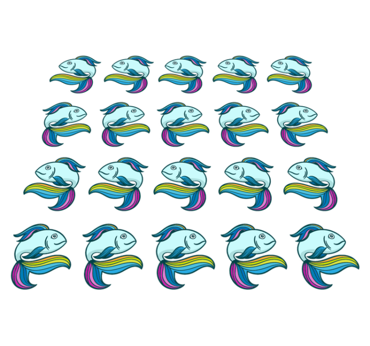 Animal vinyl carpet blue neon fish - TenStickers