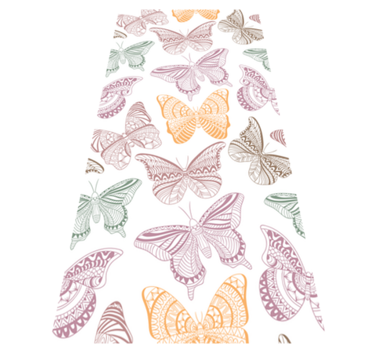 Colored ornamental butterflies animal vinyl carpet - TenStickers
