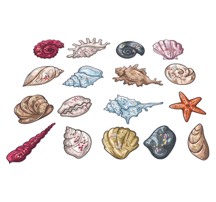 Animal vinyl carpet seashell drawings - TenStickers