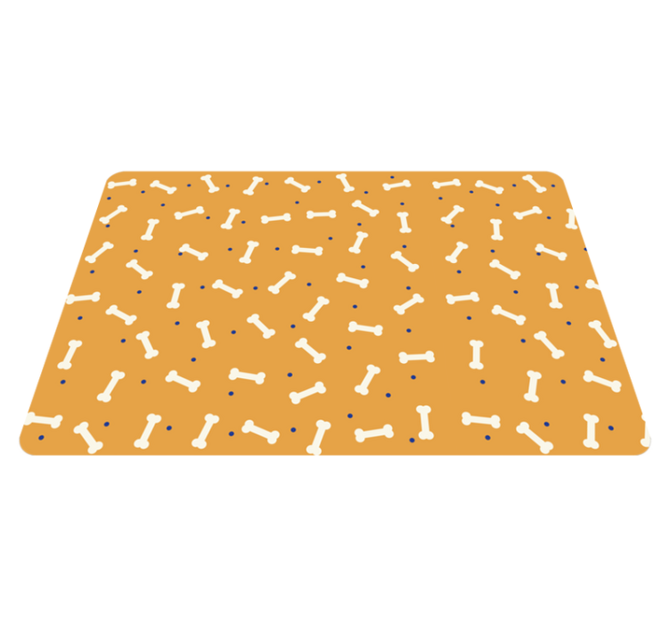 Animal vinyl carpet with orange bones design - TenStickers