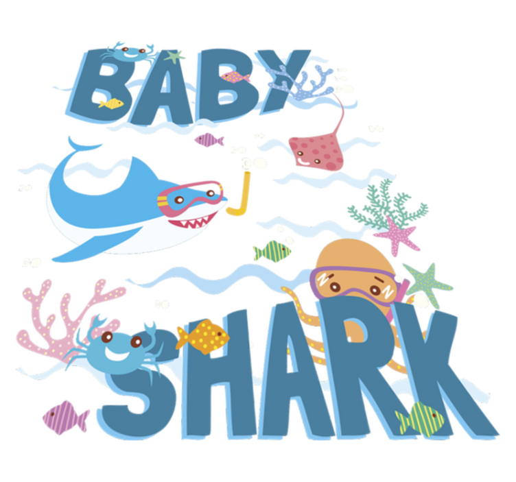 Baby blue shark animal vinyl carpet - TenStickers