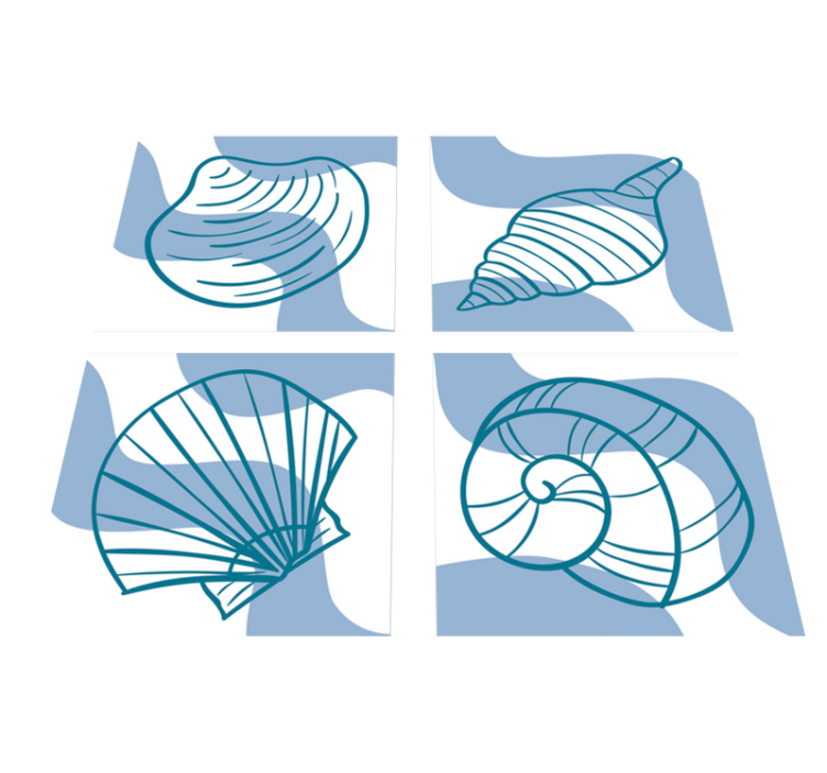 Animal vinyl carpet with seashell patterns - TenStickers