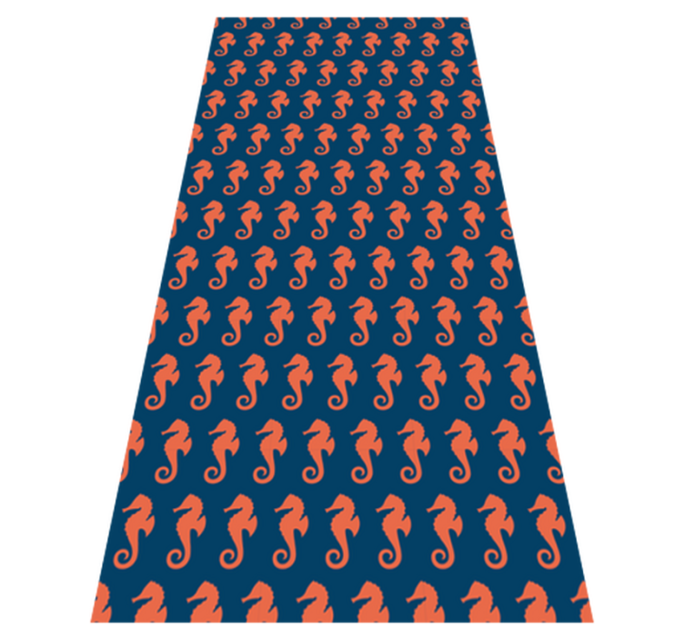Animal vinyl carpet orange sea horse design - TenStickers
