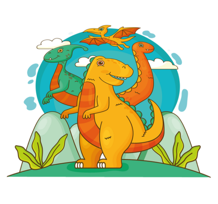 Animal vinyl carpet featuring jungle dinosaurs - TenStickers