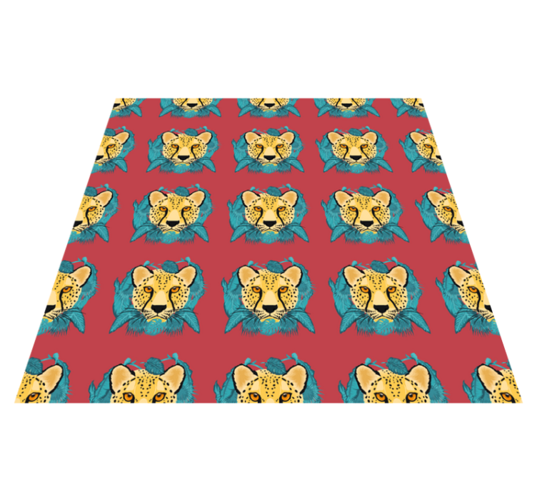 Oriental style leopard graphic animal vinyl carpet - TenStickers