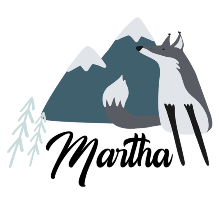 Animal vinyl carpet nordic snow fox personalized - TenStickers