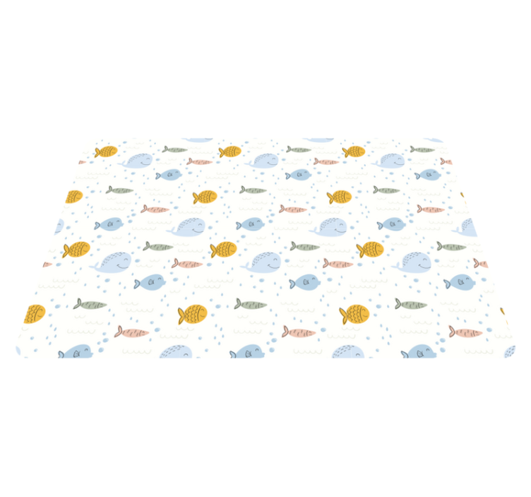 Animal vinyl carpet with cartoon multicolor fish - TenStickers