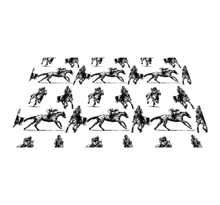 Animal vinyl carpet black and white horse design - TenStickers