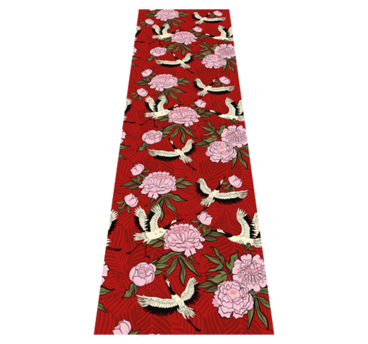 Animal vinyl carpet with white birds on red pattern - TenStickers