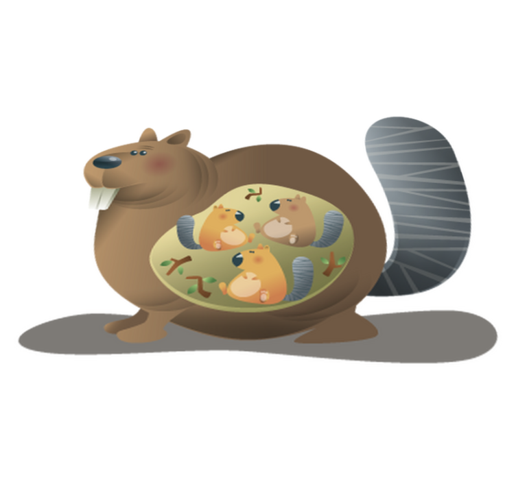 Squirrel mother animal vinyl carpet - TenStickers