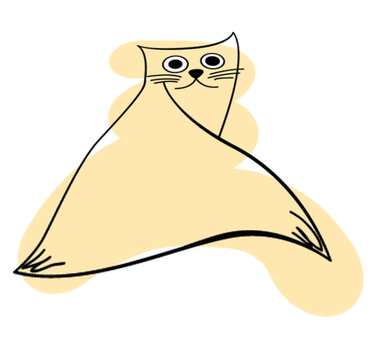 Beige painted cat animal vinyl carpet - TenStickers