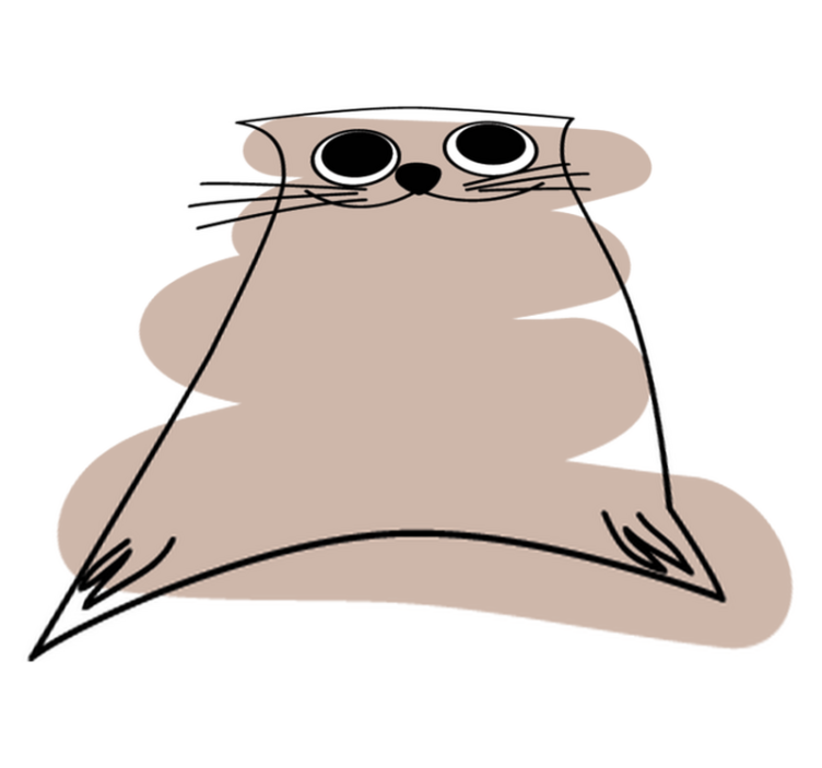 Animal vinyl carpet brown painted cat - TenStickers