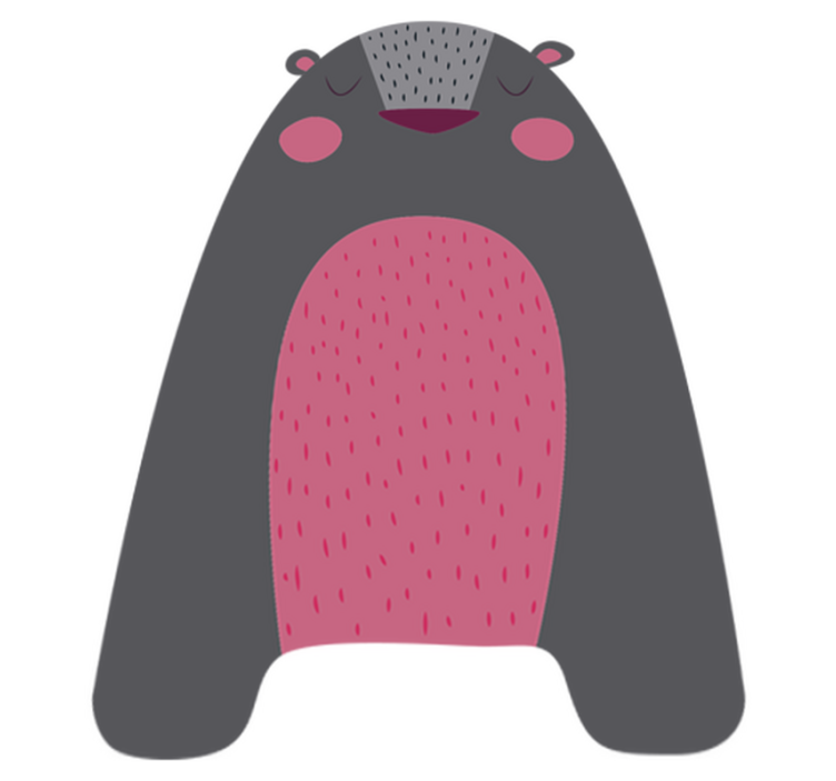 Animal vinyl carpet grey bear for kids - TenStickers