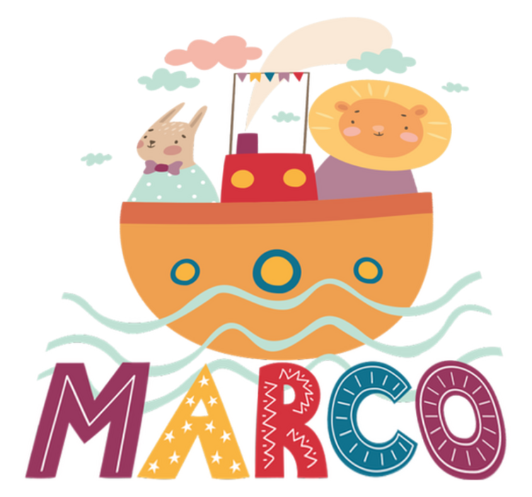 Animal vinyl carpet with animals on a boat - TenStickers