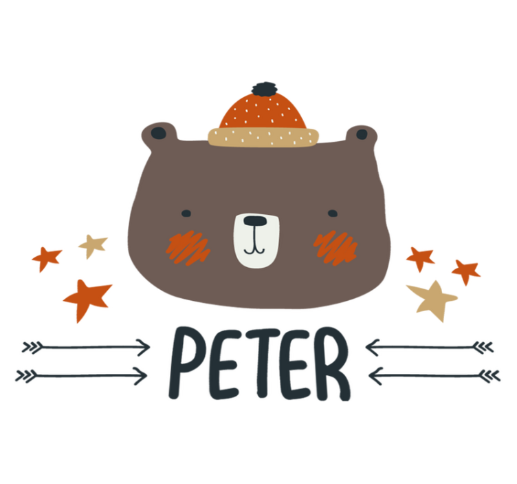 Animal vinyl carpet nordic cute bear design - TenStickers