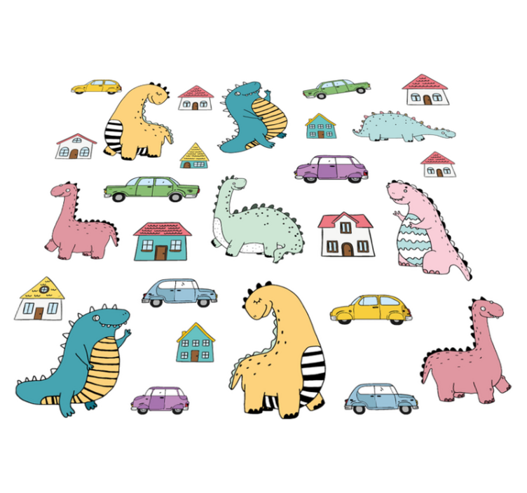 Animal vinyl carpet nordic dinosaurs set - TenStickers