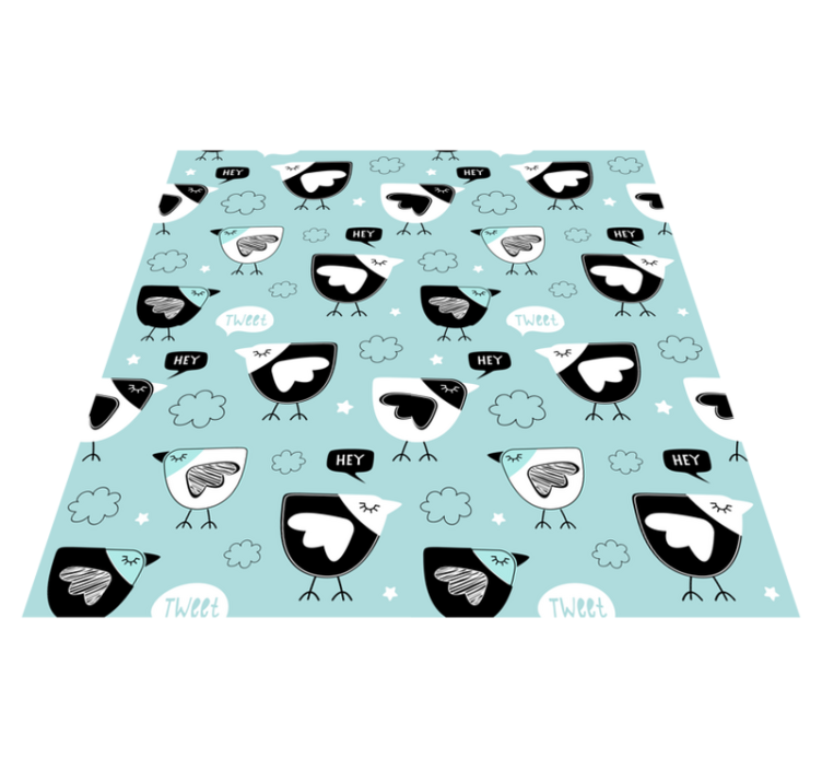 Animal vinyl carpet black chicken design - TenStickers