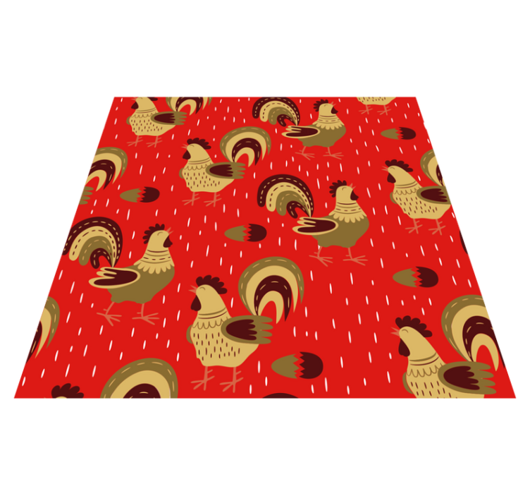 Animal vinyl carpet with chinese rooster design - TenStickers