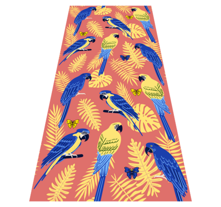 Animal vinyl carpet with parrots and butterflies - TenStickers