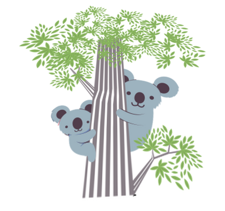 Animal vinyl carpet koalas on a tree - TenStickers