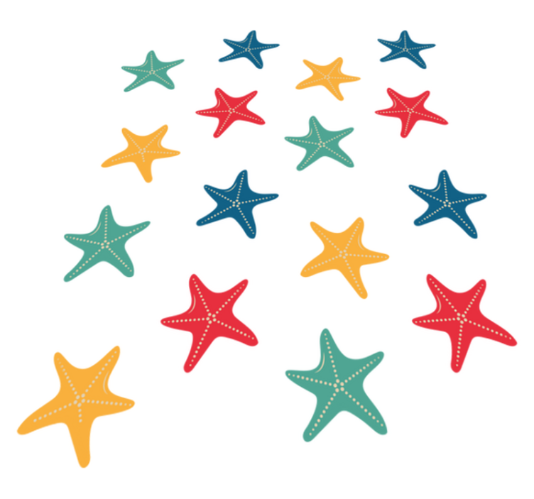Colorful starfish animal vinyl carpet - TenStickers