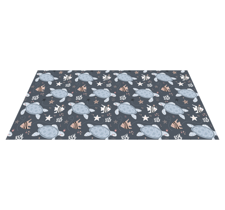 Animal vinyl carpet whimsical turtle design - TenStickers