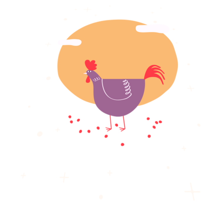 Animal vinyl carpet charming farm chicken - TenStickers