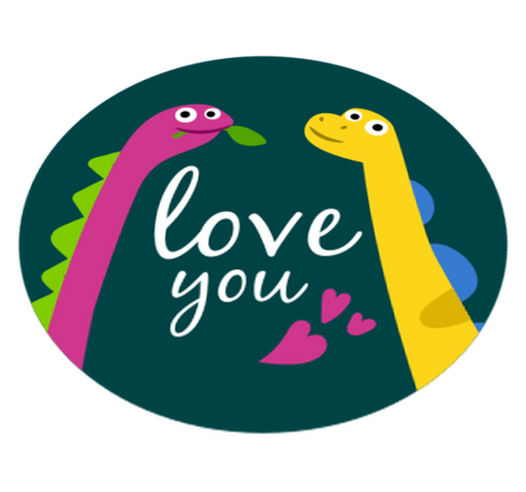 Cute dinosaur love animal vinyl carpet - TenStickers