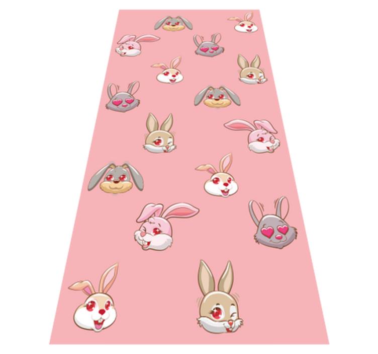 Animal vinyl carpet cute bunny faces - TenStickers