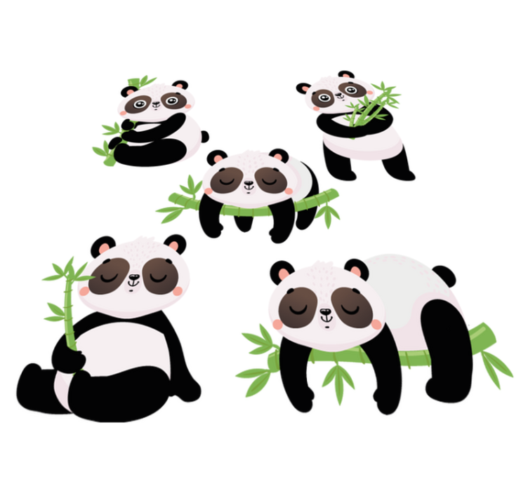 Animal vinyl carpet with adorable panda designs - TenStickers