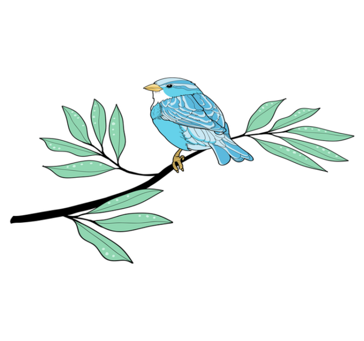 Blue feathered avian animal vinyl carpet - TenStickers