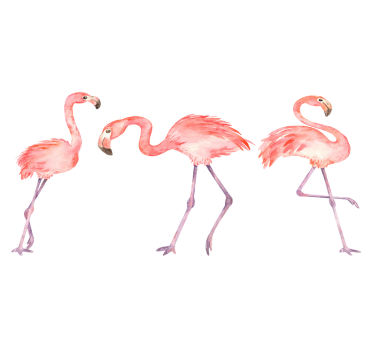 Animal vinyl carpet elegant flamingo trio - TenStickers