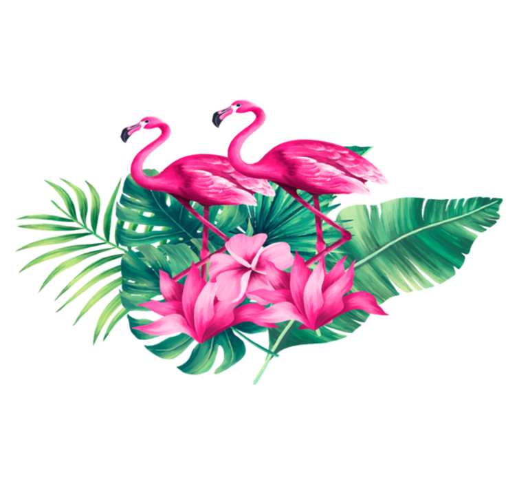 Flamingos and foliage animal vinyl carpet - TenStickers