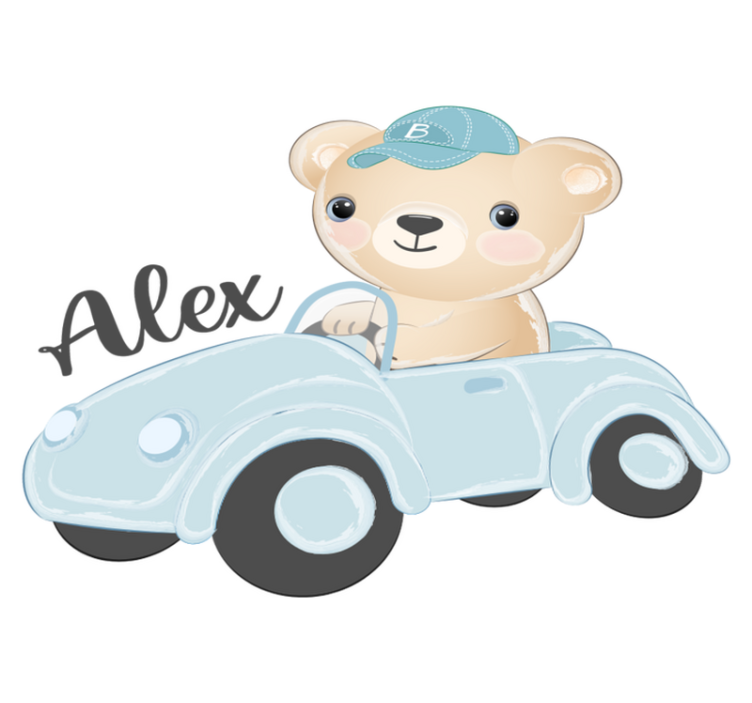 Animal vinyl carpet cute bear driver - TenStickers