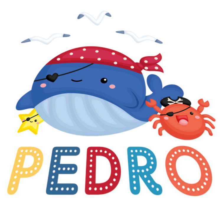 Animal vinyl carpet cute pirate whale - TenStickers