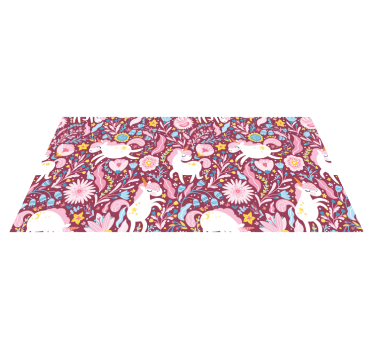 Animal vinyl carpet with playful unicorn pattern - TenStickers