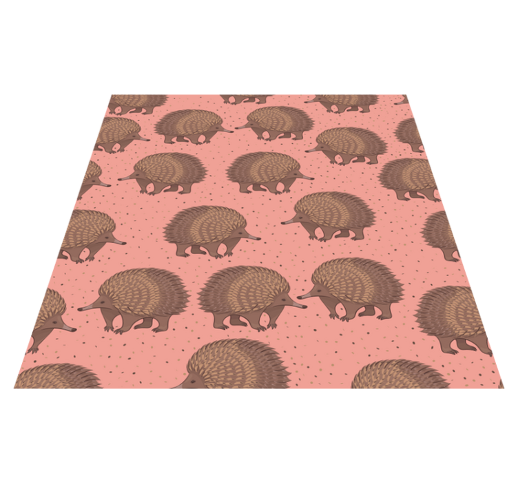 Animal vinyl carpet with hedgehog pattern design - TenStickers