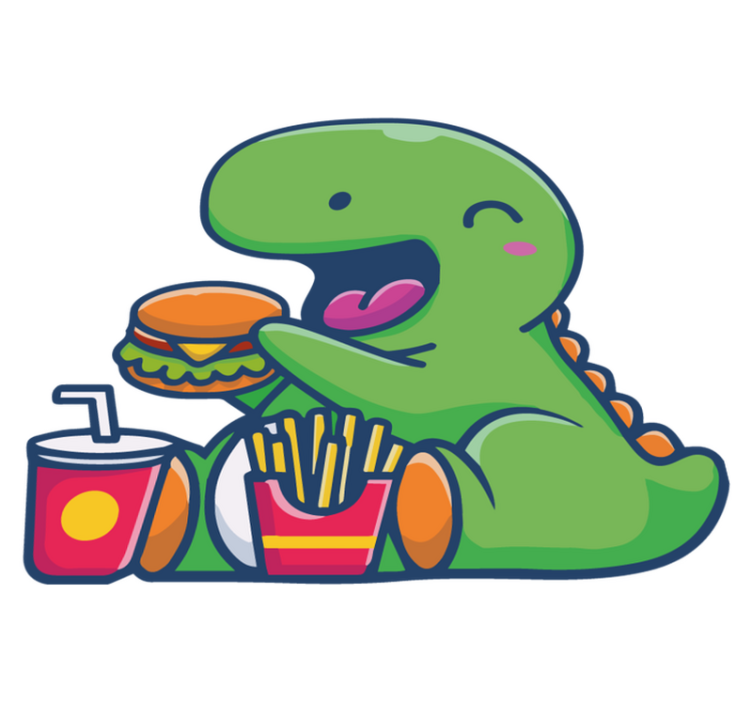 Happy green dinosaur animal vinyl carpet - TenStickers