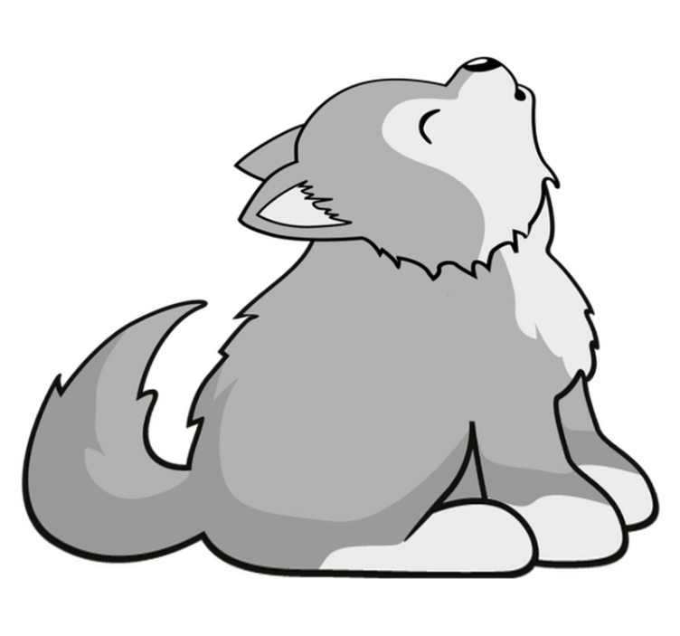 Howling canine illustration animal vinyl carpet - TenStickers