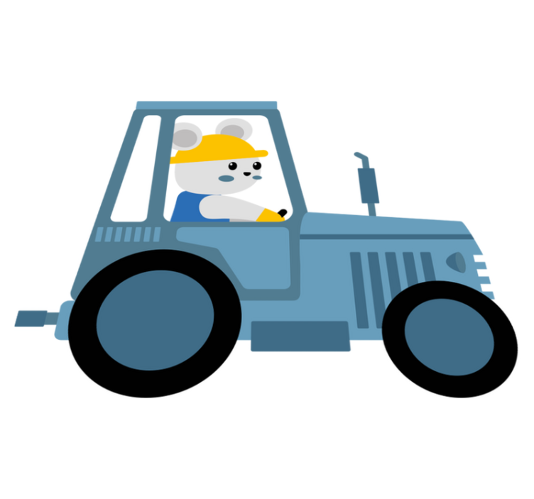 Cute bear farmer animal vinyl carpet - TenStickers