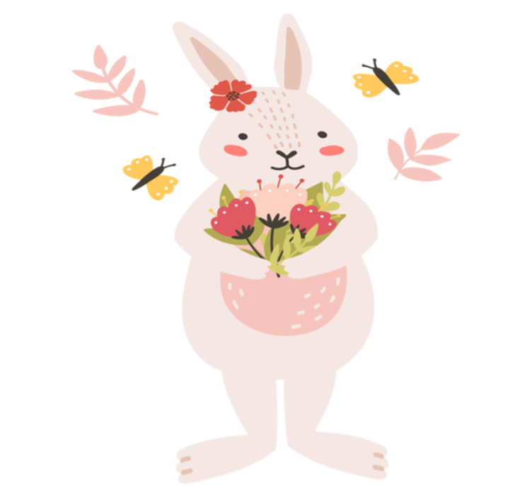 Animal vinyl carpet with cute bunny design - TenStickers