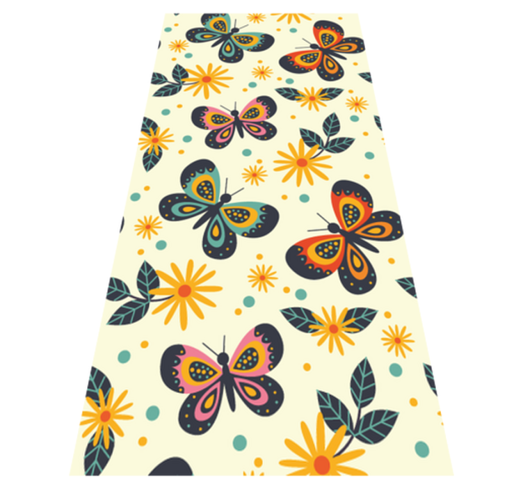 Animal vinyl carpet with colorful butterfly designs - TenStickers