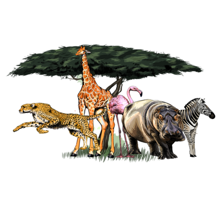 Giraffe family safari animal vinyl carpet - TenStickers