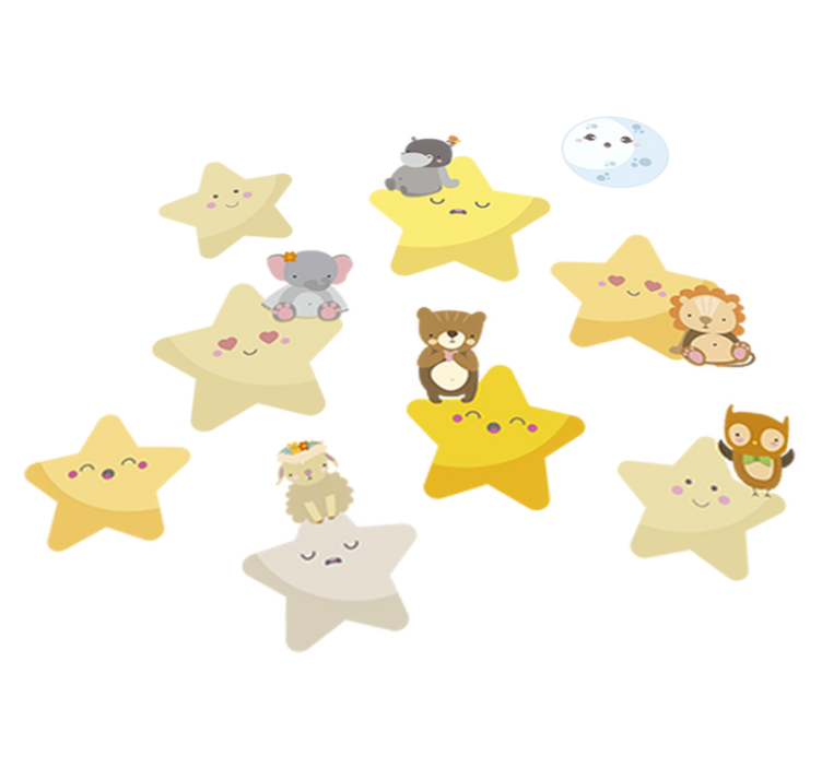 Animal vinyl carpet for baby's room stars - TenStickers
