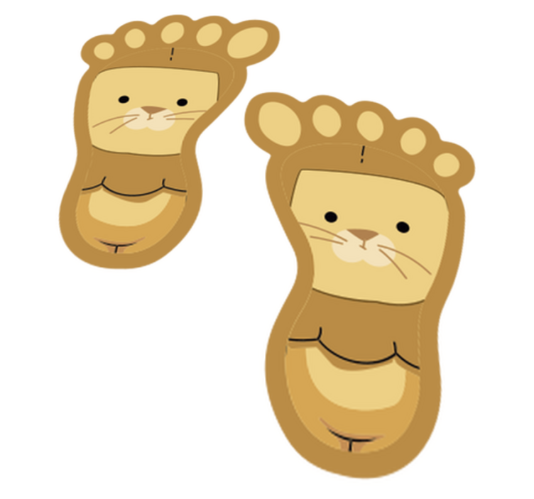 Animal vinyl carpet cute animal footprints - TenStickers