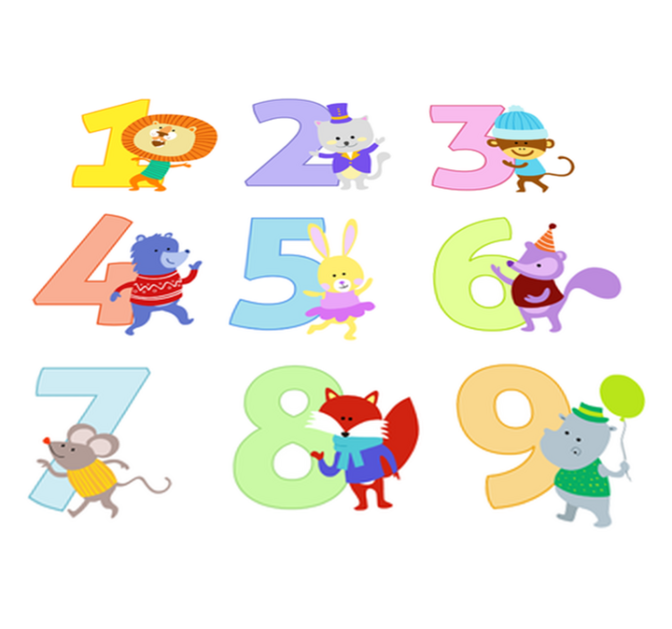 Animal vinyl carpet colorful numbers for kids - TenStickers