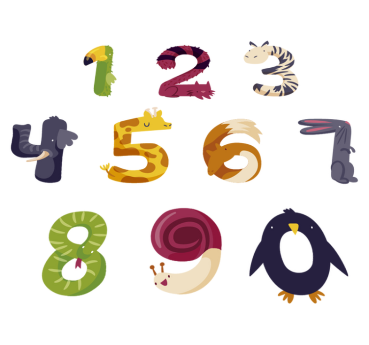 Animal vinyl carpet with numbers and animals - TenStickers